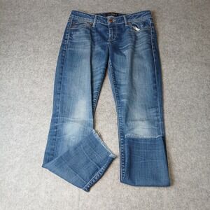 Lucky Brand Ankle Jeans Womens 4/27 Blue Medium Wash Raw Hem Stretch Denim